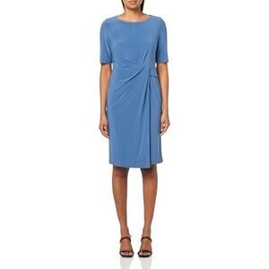 NWT Kasper Blue Twist Front Sheath Dress Women’s Size 6 Short Sleeve Work Career